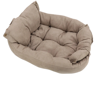 3-in-1 Multifunctional Soft Cotton Convertible Pet Mat for Cats and Dogs (Brown)