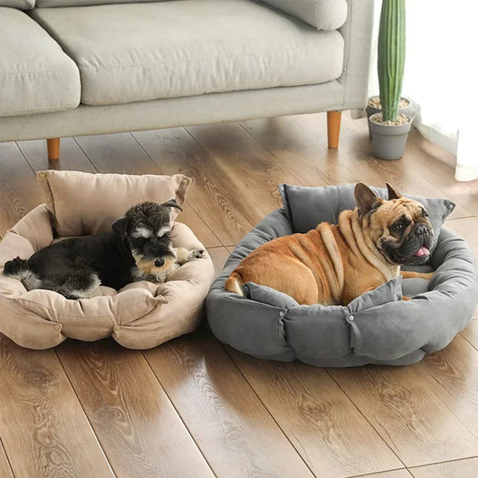 3-in-1 Multifunctional Soft Cotton Convertible Pet Mat for Cats and Dogs (Brown)